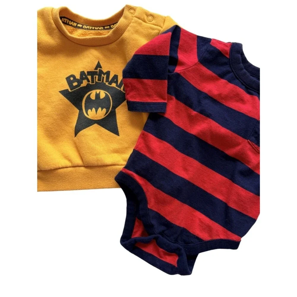 Baby Boy Designer Bundle Batman Sweatshirt Gap Bodysuit 3-6M